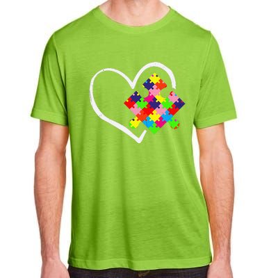 Autism Awareness Day Puzzle Love Autistic Mom And Dad Adult ChromaSoft Performance T-Shirt