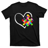 Autism Awareness Day Puzzle Love Autistic Mom And Dad T-Shirt