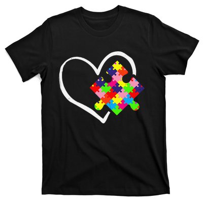 Autism Awareness Day Puzzle Love Autistic Mom And Dad T-Shirt