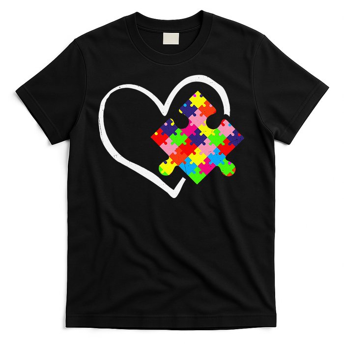 Autism Awareness Day Puzzle Love Autistic Mom And Dad T-Shirt