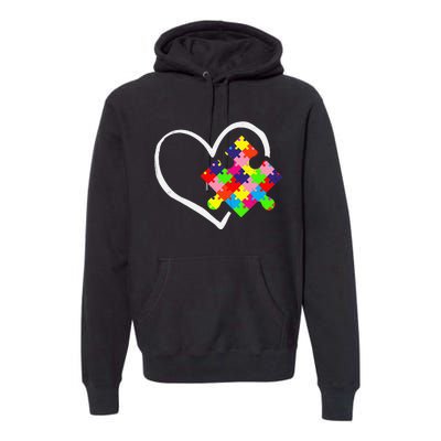 Autism Awareness Day Puzzle Love Autistic Mom And Dad Premium Hoodie