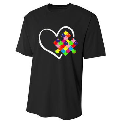 Autism Awareness Day Puzzle Love Autistic Mom And Dad Performance Sprint T-Shirt