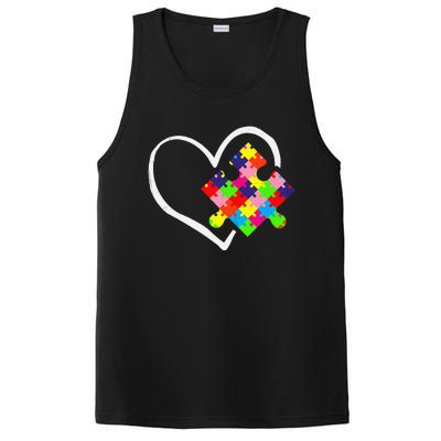 Autism Awareness Day Puzzle Love Autistic Mom And Dad PosiCharge Competitor Tank