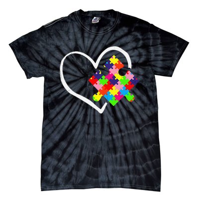 Autism Awareness Day Puzzle Love Autistic Mom And Dad Tie-Dye T-Shirt