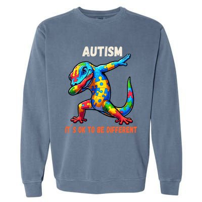 Autism Awareness Dabbing Gecko Funny Gift Garment-Dyed Sweatshirt