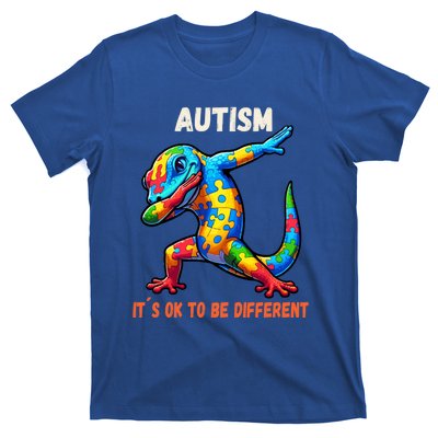 Autism Awareness Dabbing Gecko Funny Gift T-Shirt