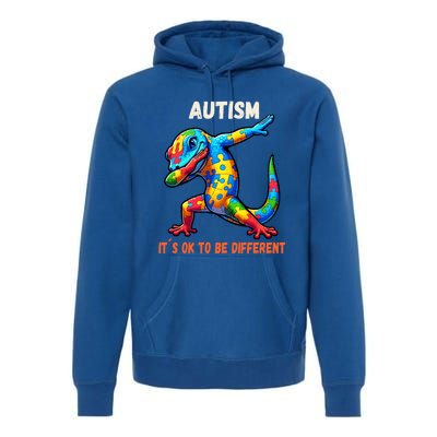 Autism Awareness Dabbing Gecko Funny Gift Premium Hoodie