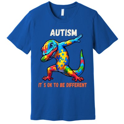 Autism Awareness Dabbing Gecko Funny Gift Premium T-Shirt