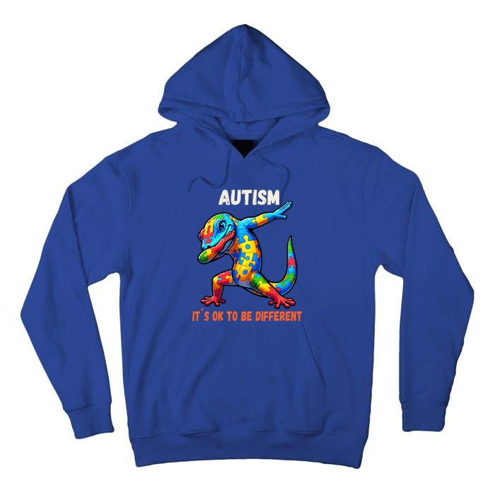 Autism Awareness Dabbing Gecko Funny Gift Tall Hoodie