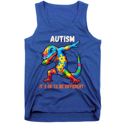 Autism Awareness Dabbing Gecko Funny Gift Tank Top