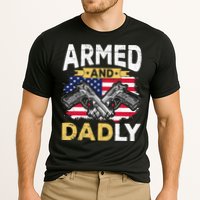 Armed And Dadly Funny Deadly Father USA flag Fathers Day Cooling Performance Crew T-Shirt