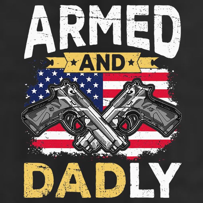 Armed And Dadly Funny Deadly Father USA flag Fathers Day 11oz C Handle Ceramic Mug