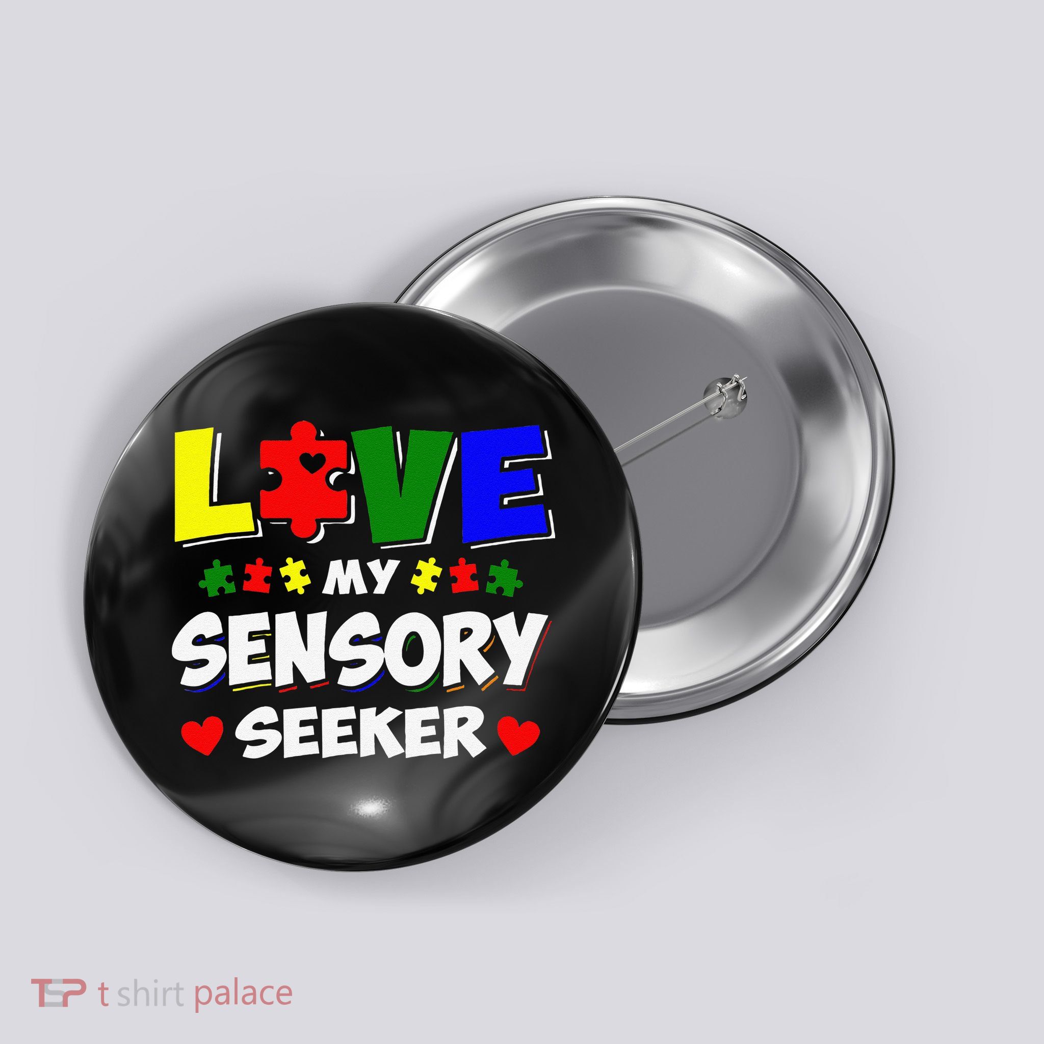 Autism Awareness Day Puzzle Sensory Seeker Gift Button