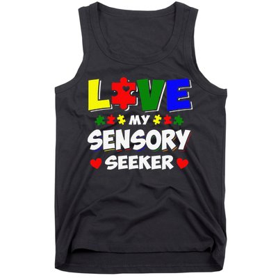 Autism Awareness Day Puzzle Sensory Seeker Gift Tank Top