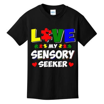 Autism Awareness Day Puzzle Sensory Seeker Gift Kids T-Shirt