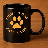Adopt A Dog Save A Life Tee Rescue Dog 11oz C Handle Ceramic Mug