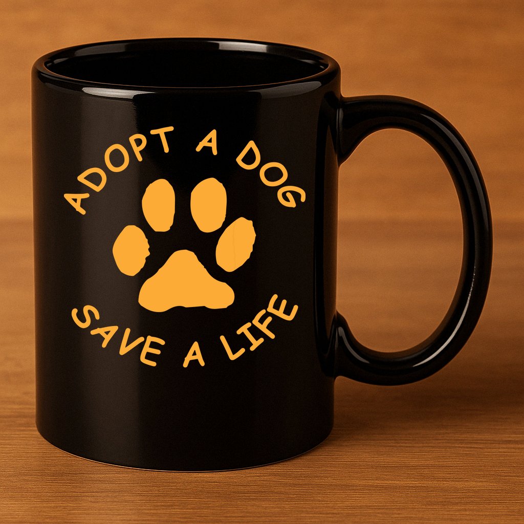 Adopt A Dog Save A Life Tee Rescue Dog 11oz C Handle Ceramic Mug