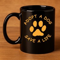 Adopt A Dog Save A Life Tee Rescue Dog 11oz C Handle Ceramic Mug