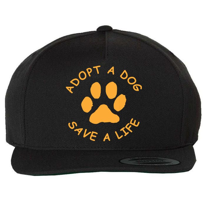 Adopt A Dog Save A Life Tee Rescue Dog Wool Snapback Cap
