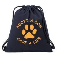 Adopt A Dog Save A Life Tee Rescue Dog Drawstring Bag