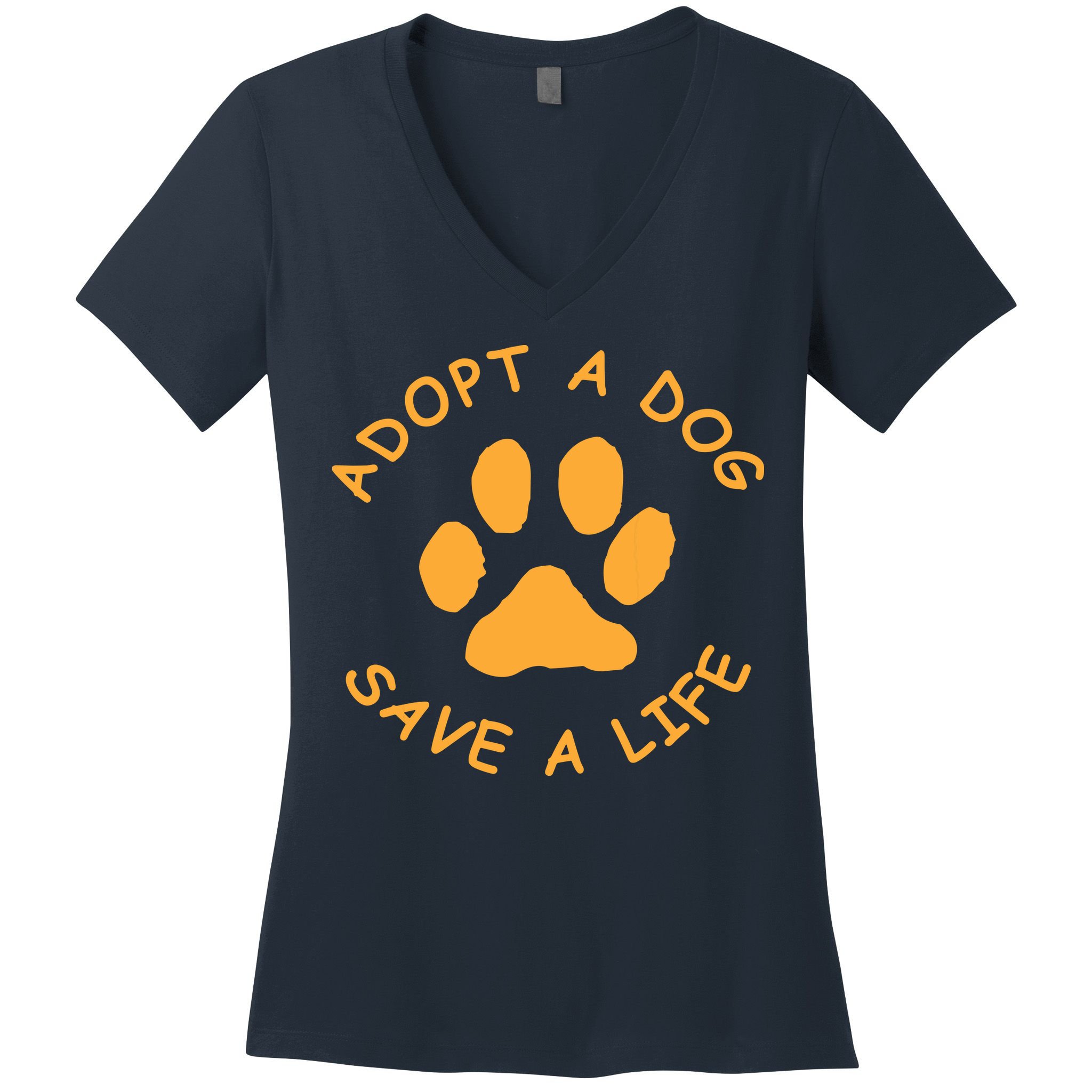 Adopt A Dog Save A Life Tee Rescue Dog Women's V-Neck T-Shirt