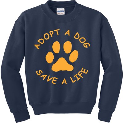 Adopt A Dog Save A Life Tee Rescue Dog Kids Sweatshirt