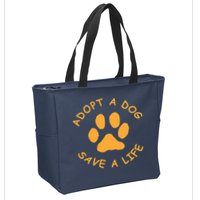 Adopt A Dog Save A Life Tee Rescue Dog Zip Tote Bag