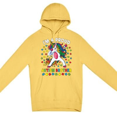 Autism Awareness Dabbing Unicorn Proud Autism Brother Funny Gift Premium Pullover Hoodie