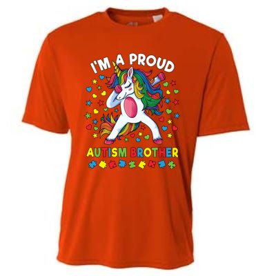 Autism Awareness Dabbing Unicorn Proud Autism Brother Funny Gift Cooling Performance Crew T-Shirt