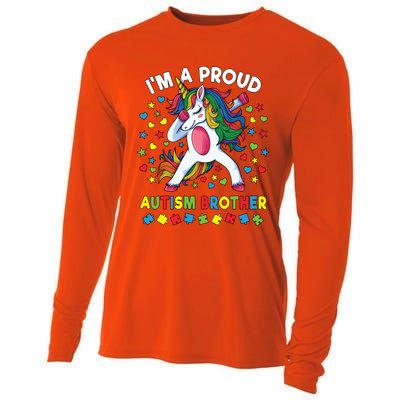 Autism Awareness Dabbing Unicorn Proud Autism Brother Funny Gift Cooling Performance Long Sleeve Crew