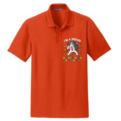 Autism Awareness Dabbing Unicorn Proud Autism Brother Funny Gift Dry Zone Grid Polo