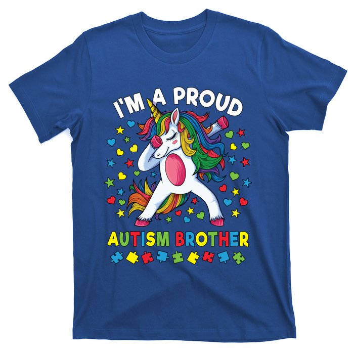 Autism Awareness Dabbing Unicorn Proud Autism Brother Funny Gift T-Shirt