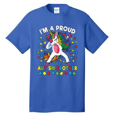 Autism Awareness Dabbing Unicorn Proud Autism Brother Funny Gift Tall T-Shirt