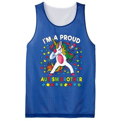 Autism Awareness Dabbing Unicorn Proud Autism Brother Funny Gift Mesh Reversible Basketball Jersey Tank