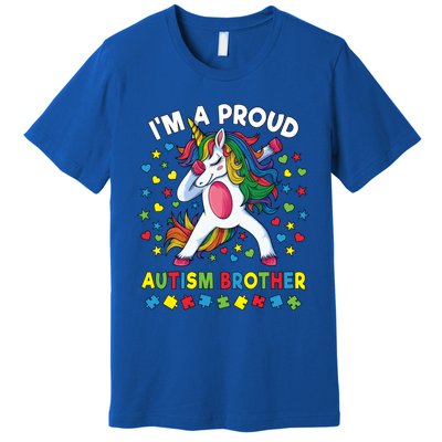 Autism Awareness Dabbing Unicorn Proud Autism Brother Funny Gift Premium T-Shirt