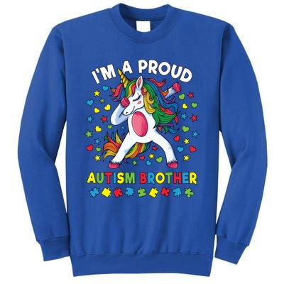 Autism Awareness Dabbing Unicorn Proud Autism Brother Funny Gift Tall Sweatshirt