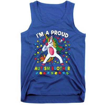 Autism Awareness Dabbing Unicorn Proud Autism Brother Funny Gift Tank Top