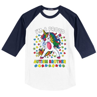 Autism Awareness Dabbing Unicorn Proud Autism Brother Funny Gift Baseball Sleeve Shirt