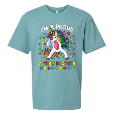 Autism Awareness Dabbing Unicorn Proud Autism Brother Funny Gift Sueded Cloud Jersey T-Shirt