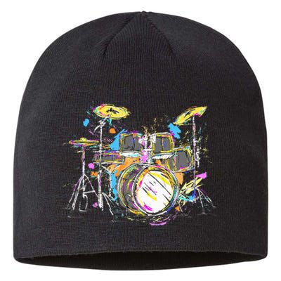 Abstract Art Drums Musician Music Band Throne Noose Sustainable Beanie