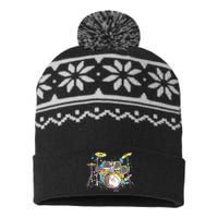 Abstract Art Drums Musician Music Band Throne Noose USA-Made Snowflake Beanie