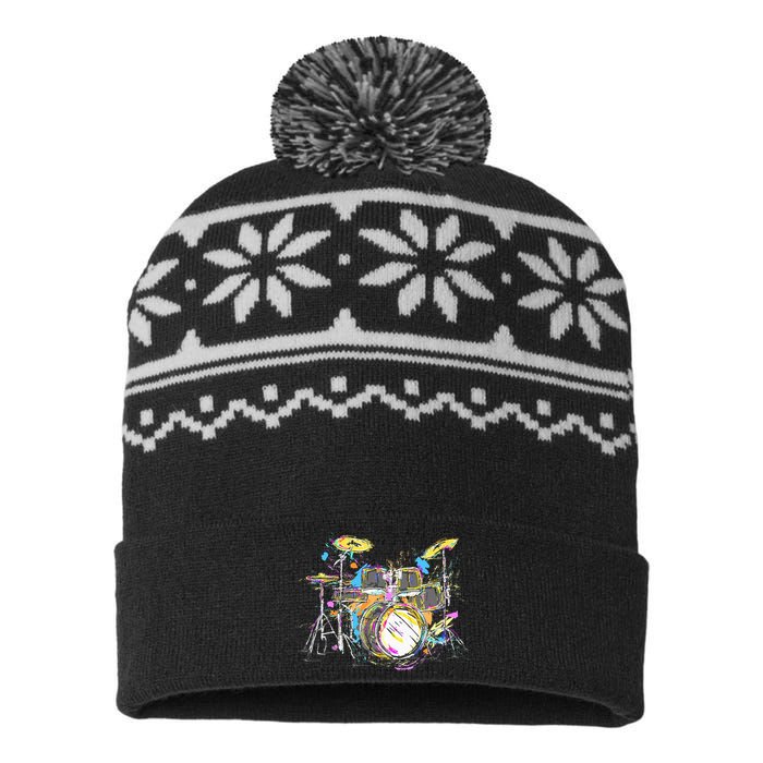 Abstract Art Drums Musician Music Band Throne Noose USA-Made Snowflake Beanie