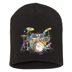 Abstract Art Drums Musician Music Band Throne Noose Short Acrylic Beanie