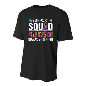 Autism Awareness Day Ribbon Puzzle Piece Support Squad Youth Performance Sprint T-Shirt