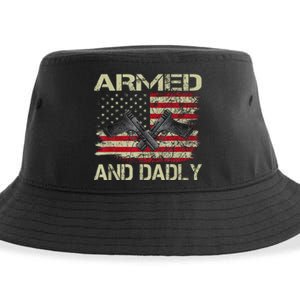 Armed And Dadly Funny Deadly Father For Father's Day Sustainable Bucket Hat