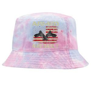 Armed And Dadly Funny Deadly Father For Father's Day Tie-Dyed Bucket Hat