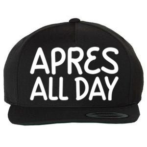 Apres All Day Skiing Ski Snowboarding Snow Sports Cool Gift Wool Snapback Cap