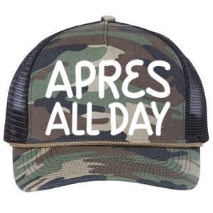 Apres All Day Skiing Ski Snowboarding Snow Sports Cool Gift Retro Rope Trucker Hat Cap