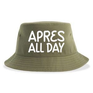 Apres All Day Skiing Ski Snowboarding Snow Sports Cool Gift Sustainable Bucket Hat