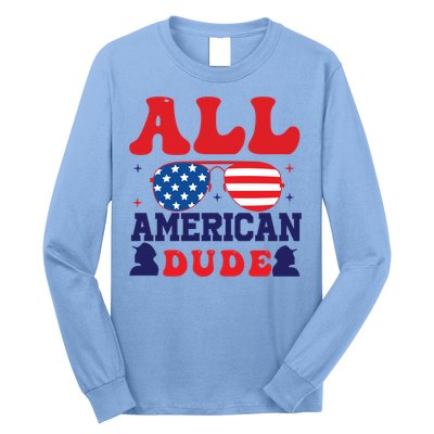 All American Dude 4th Of July Sunglasses Teens Cute Gift Long Sleeve Shirt